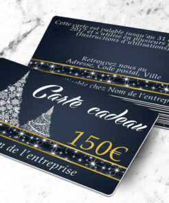 Carte cadeau plastique à imprimer abietes bleue
