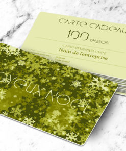 Carte cadeau plastique à imprimer flake jaune