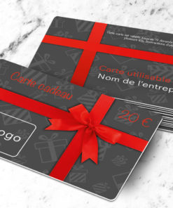 Carte cadeau plastique à imprimer uitta grise