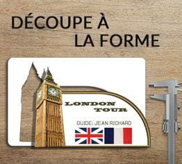 Impression carte plastique pvc découpe à la forme cardzprinter