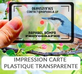 Impression carte plastique pvc transparente personnalisable cardzprinter