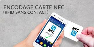 Impression carte plastique NFC sans contact RFID avec notre service d'encodage adapté