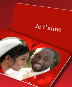 Impression carte Saint Valentin Amare rouge