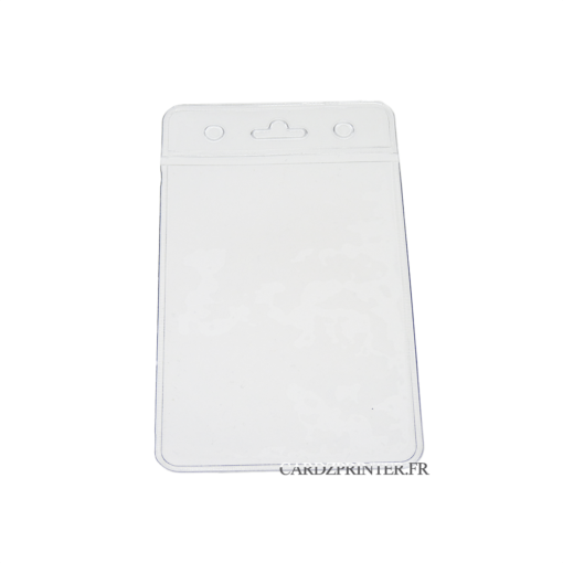 Super porte badge transparent, souple, orientation portrait compatible avec des cartes pvc 86x54mm