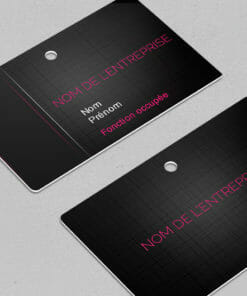 Badge professionnel nominatif Euismod fushia (sans photo)  - Perforation ronde