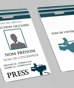 Badge professionnel nominatif  Duis Bleu - Perforation oblongue