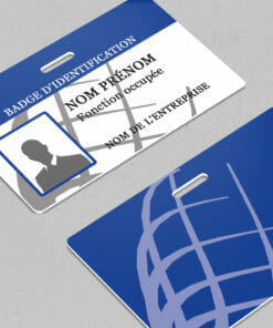 Badge professionnel nominatif Acies Bleu - Perforation oblongue