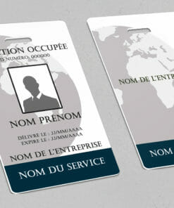 Badge professionnel nominatif  Orbis Bleu - Perforation oblongue