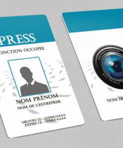 Badge professionnel nominatif Portrait Pretium Bleu
