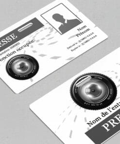 Badge professionnel nominatif Pretium gris - Perforation oblongue