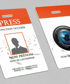 Badge professionnel nominatif  Pretium Rouge - Perforation oblongue