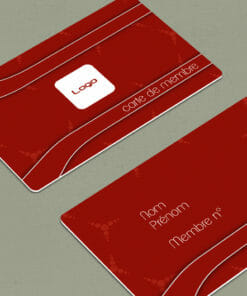 Carte membre plastique Impersonal rouge 2