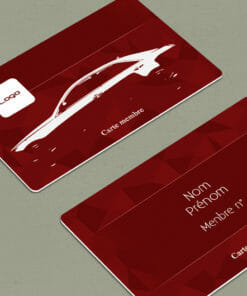 Carte membre plastique Raeda rouge 2