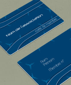 Carte membre plastique Impersonal bleu