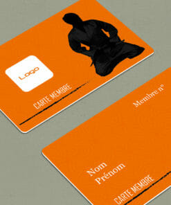 Carte d'adhérent plastique Pugnam orange 2