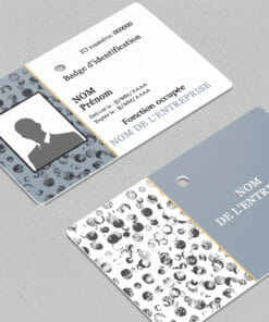 Badge professionnel nominatif Disiungitur Gris- Perforation ronde