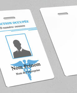 Badge professionnel nominatif  Medicus Bleu - Perforation oblongue