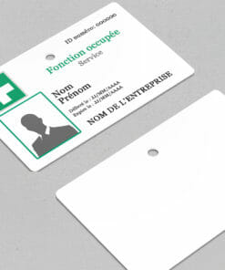 Badge professionnel nominatif Nutrix vert - Perforation ronde