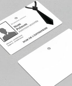Badge professionnel nominatif Negotium Noir - Perforation ronde