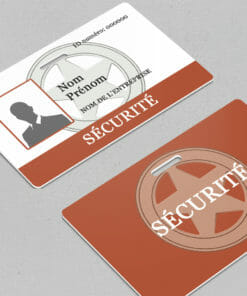 Badge professionnel nominatif Protector Marron - Perforation oblongue