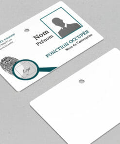 Badge professionnel nominatif Scrutatores bleu - Perforation ronde