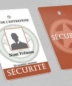 Badge professionnel nominatif Protector Marron - Perforation ronde