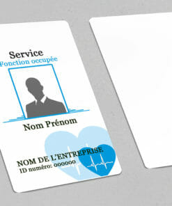 Badge professionnel nominatif Portrait Salutem Bleu