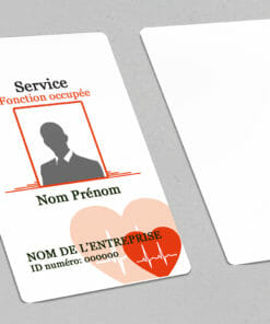 Badge professionnel nominatif Portrait Salutem Rouge