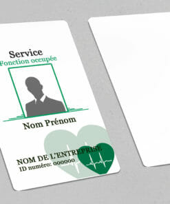 Badge professionnel nominatif Portrait Salutem Vert