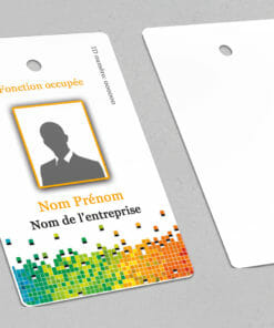 Badge professionnel nominatif Varietas Orange - Perforation ronde