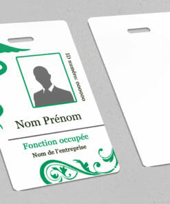 Badge professionnel nominatif  Vitae Vert - Perforation oblongue