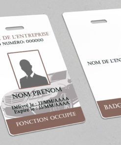 Badge professionnel nominatif  Agitator Marron - Perforation oblongue