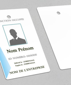 Badge professionnel nominatif Negotium Bleu - Perforation ronde