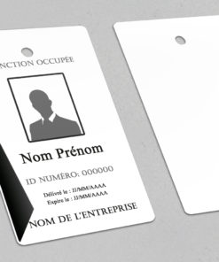 Badge professionnel nominatif Negotium Noir - Perforation ronde