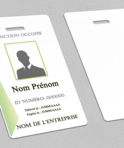 Badge professionnel nominatif  Negotium Vert - Perforation oblongue