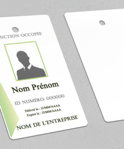 Badge professionnel nominatif Negotium Vert - Perforation ronde