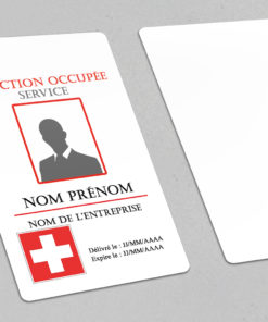 Badge professionnel nominatif Portrait Nutrix Rouge