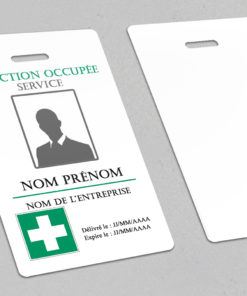 Badge professionnel nominatif  Nutrix Vert - Perforation oblongue