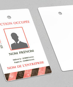 Badge professionnel nominatif Opus Rouge  - Perforation ronde