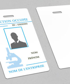 Badge professionnel nominatif  Quaerere Bleu - Perforation oblongue
