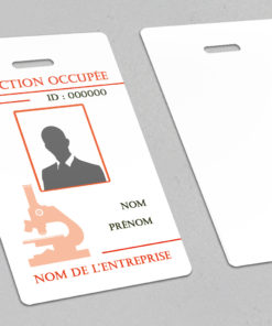 Badge professionnel nominatif  Quaerere Rouge - Perforation oblongue