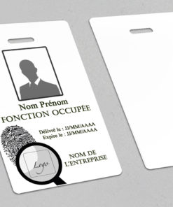 Badge professionnel nominatif  Scrutatores Noir - Perforation oblongue