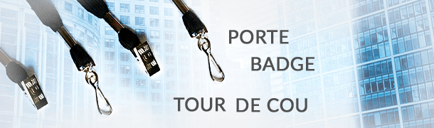 Acheter des accessoires porte badge tour de cou standard ou personnalisé