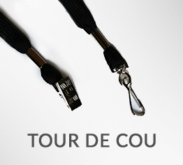 Achetez des tours de cou simple ou personnalisé, compatible carte professionnelle, dans un large choix de variété de couleur directement en ligne
