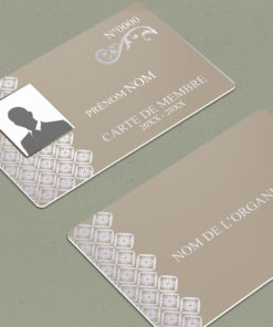 Carte membre argenté pour ajouter une touche noble à votre carte club personnel