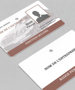 Badge professionnel nominatif Agitator Marron - Perforation ronde