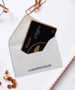 enveloppe pour carte plastique, carte de membre, carte cadeau, bon cadeau format 86x54mm