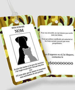 Étiquette bagage et sac transport animal de compagnie - Supergestus Jaune - perforation ronde