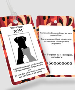 Étiquette bagage et sac transport animal de compagnie - Supergestus Rouge - perforation ronde