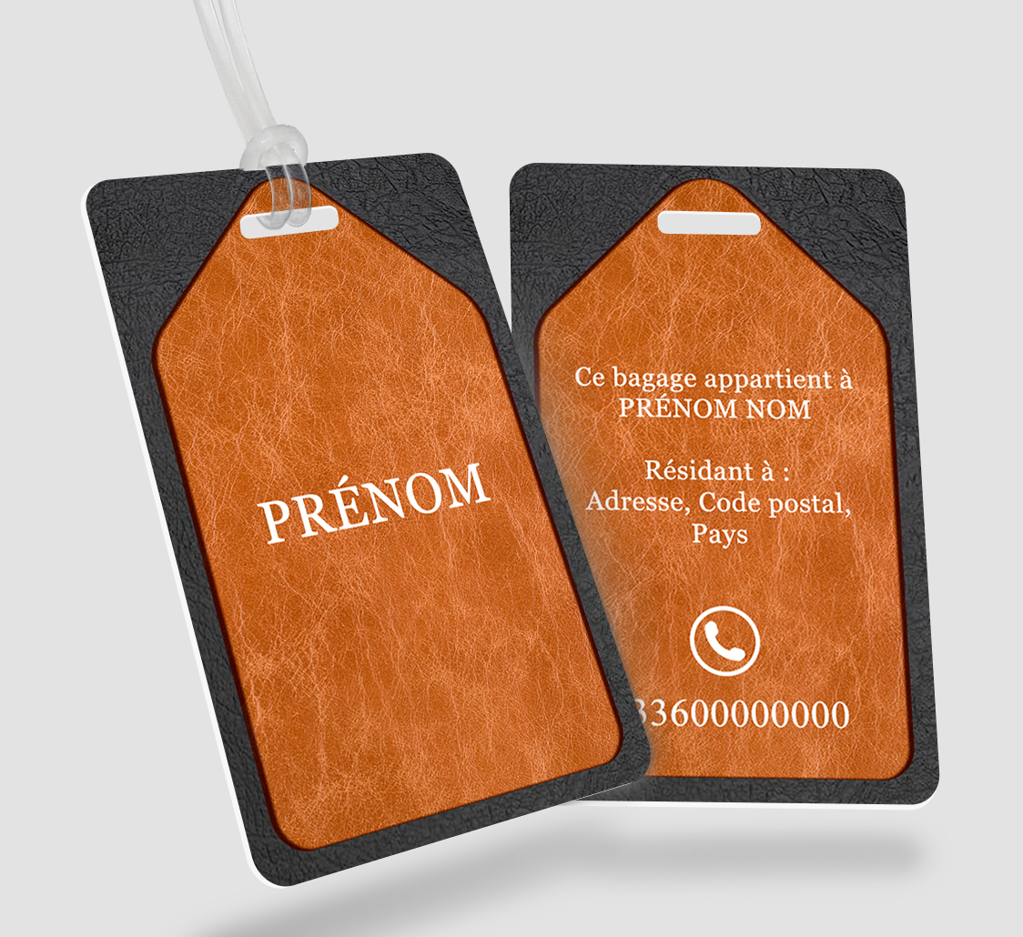 Étiquette bagage en plastique PVC personnalisée entièrement en ligne